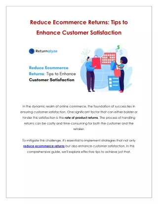 Reduce Ecommerce Returns: Tips to Enhance Customer Satisfaction - Returnalyze