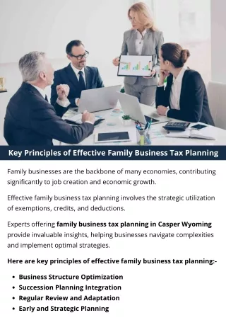 Key Principles of Effective Family Business Tax Planning