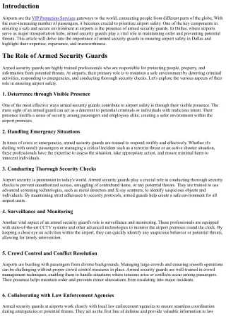 The Role of Armed Security Guards in Ensuring Airport Safety in Dallas
