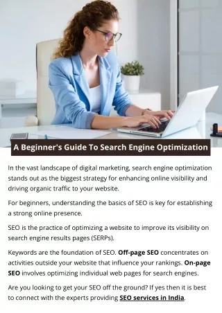 A Beginner's Guide To Search Engine Optimization