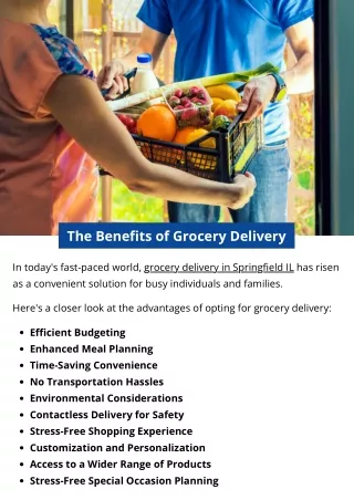 The Benefits of Grocery Delivery