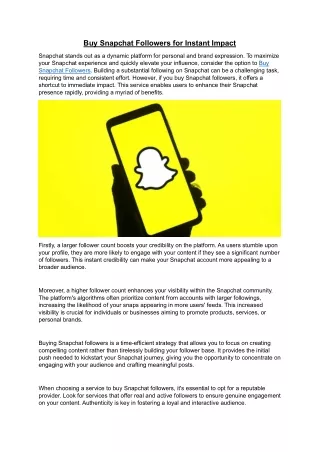 Buy Snapchat Followers for Instant Impact
