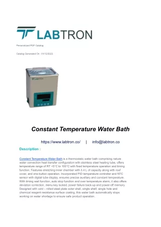 constant temperature water bath