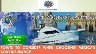 Points to Consider When Choosing Mexican Boat Insurance