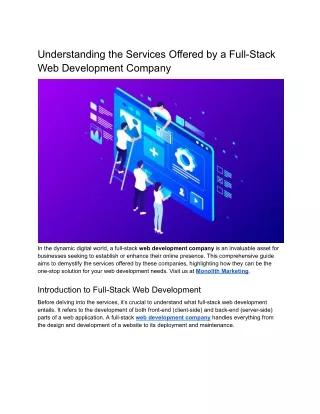 Full-Stack Web Development Company - Comprehensive Guide