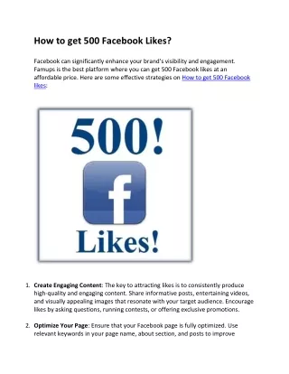 How to get 500 Facebook Likes