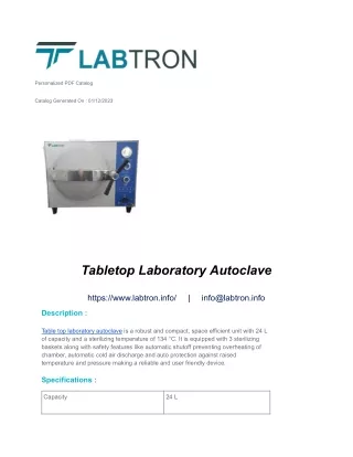 Tabletop Laboratory Autoclave