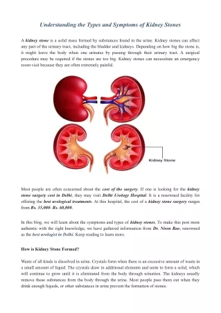 Understanding the Types and Symptoms of Kidney Stones