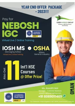 Catapult Your Career Nebosh Course in Oman as the Launchpad with GWG