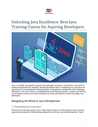 Unlocking Java Excellence: Best Java Training Course for Aspiring Developers