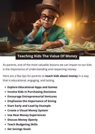 Teaching Kids The Value Of Money