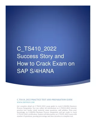 C_TS410_2022 Success Story and How to Crack Exam on SAP S4HANA