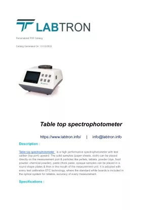 Table top spectrophotometer