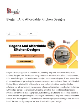 Elegant And Affordable Kitchen Designs