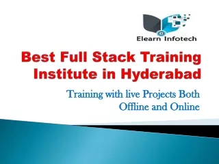 Best Full Stack Training Institute in Hyderabad