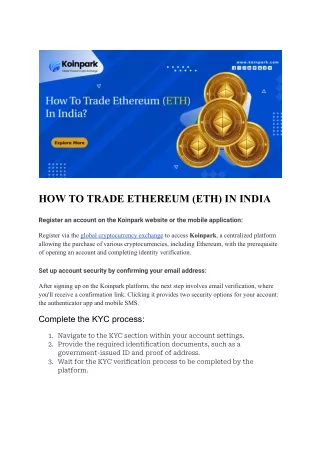 HOW TO TRADE ETHEREUM (ETH) IN INDIA