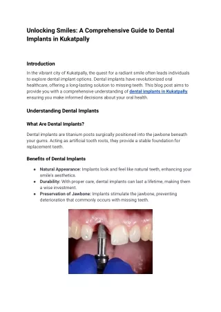 dental implants in kukatpally