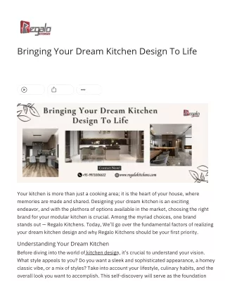 Bringing Your Dream Kitchen Design To Life