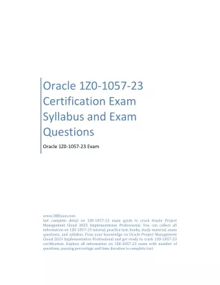 Oracle 1Z0-1057-23 Certification Exam Syllabus and Exam Questions