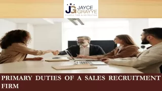 Primary Duties of a Sales Recruitment Firm