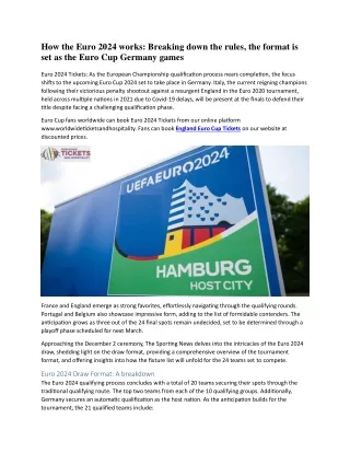 How the Euro 2024 works-Breaking the rules, the format is set as the Euro Cup Germany games