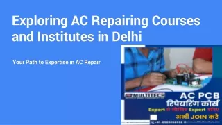 Exploring AC Repairing Courses and Institutes in Delhi