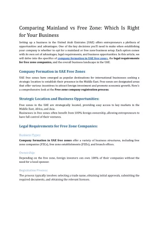 Comparing Mainland vs Free Zone_ Choosing the Right Business Setup in the UAE