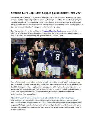 Scotland Euro Cup Most Capped players before Euro 2024
