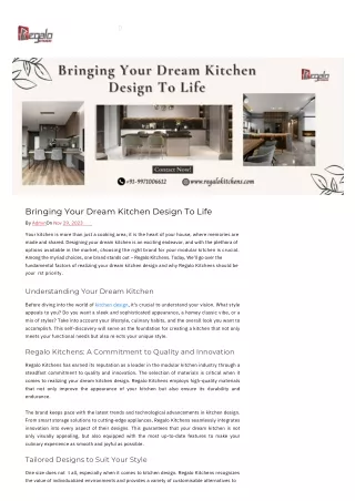 Bringing Your Dream Kitchen Design To Life