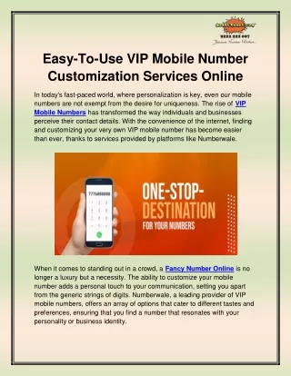 VIP Mobile Numbers