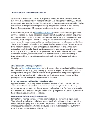The Evolution of ServiceNow Automation