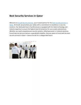 Best Security Services in Qatar