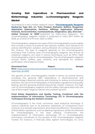 Chromatography Reagents Market
