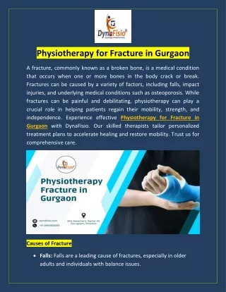 Physiotherapy for Fracture in Gurgaon