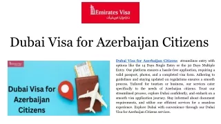 Dubai Visa for Azerbaijan Citizens