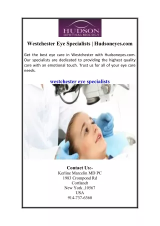 Westchester Eye Specialists | Hudsoneyes.com
