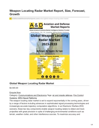 Weapon Locating Radar Market Report Size Forecast Growth
