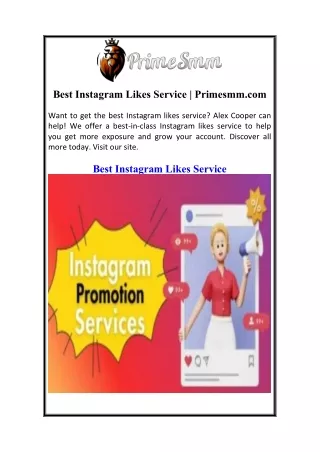 Best Instagram Likes Service | Primesmm.com