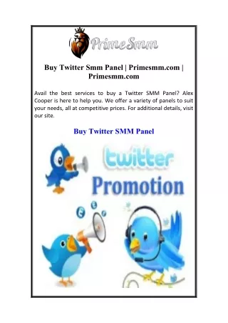 Buy Twitter Smm Panel | Primesmm.com | Primesmm.com