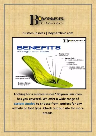 Custom Insoles | Boynerclinic.com