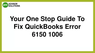 Easy Way To Fix QuickBooks Error 6150 1006