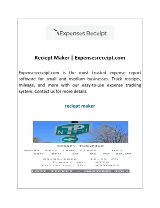 Reciept Maker Expensesreceipt