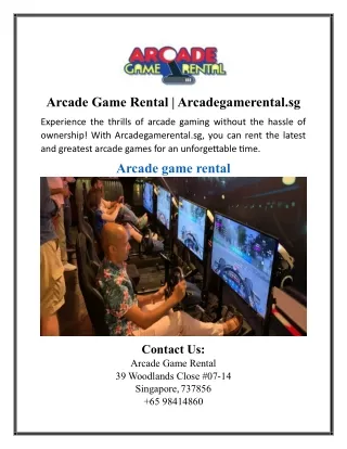 Arcade Game Rental | Arcadegamerental.sg