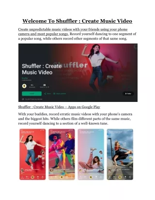 Create your own music videos using popular songs and phone camera