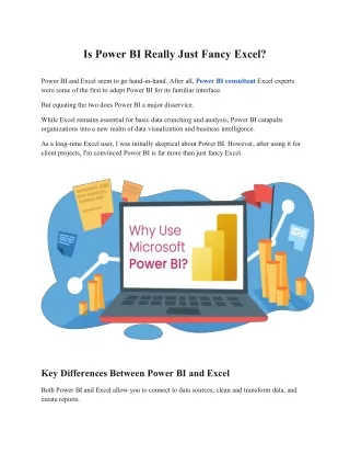 Is Power BI Really Just Fancy Excel?