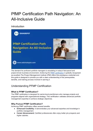 PfMP Certification Path Navigation_ An All-Inclusive Guide