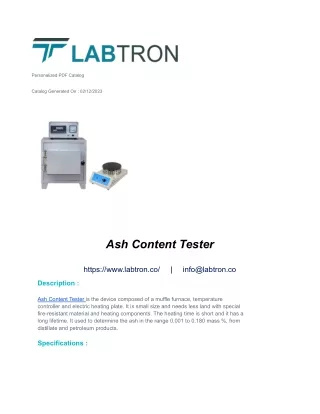 Ash Content Tester