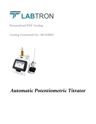 Automatic Potentiometric Titrator