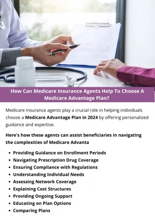 How Can Medicare Insurance Agents Help To Choose A Medicare Advantage Plan?