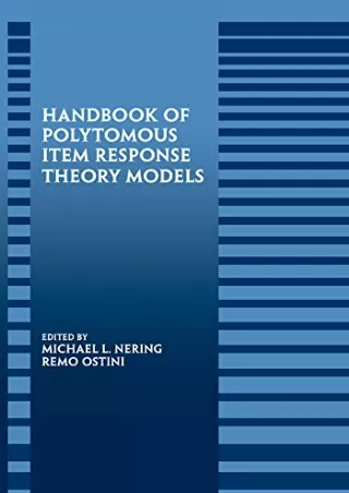 ✔Download⭐ Book [PDF]  Handbook of Polytomous Item Response Theory Models